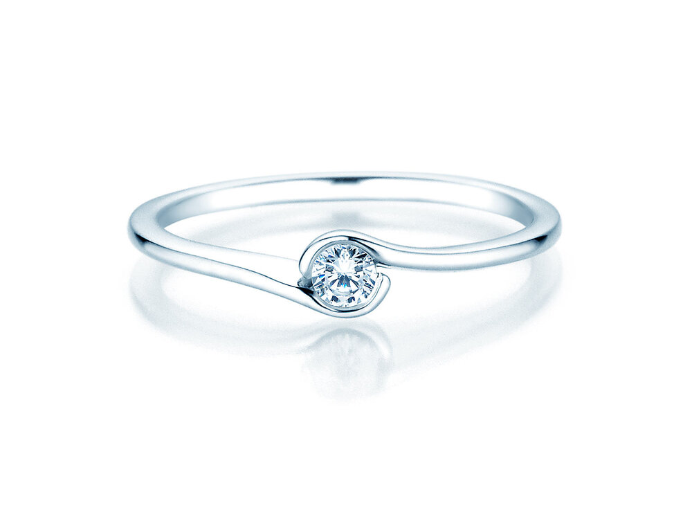 Verlobungsring Touch in Silber 925/- mit Diamant 0,08ct G/SI