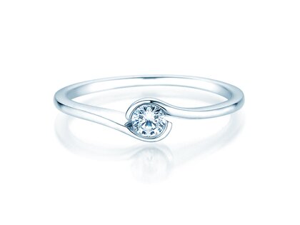 Verlobungsring Touch in 9K Weißgold mit Diamant 0,13ct G/SI