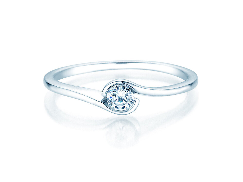 Verlobungsring Touch in Silber 925/- mit Diamant 0,13ct G/SI