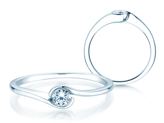 Verlobungsring Touch in 14K Weißgold mit Diamant 0,13ct G/SI