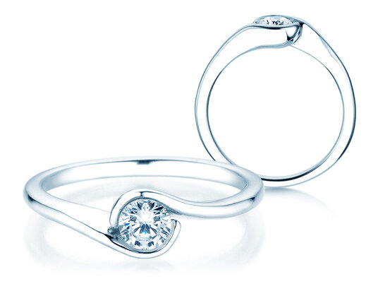 Verlobungsring Touch in 9K Weißgold mit Diamant 0,50ct H/SI