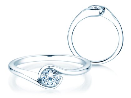 Verlobungsring Touch in 14K Weißgold mit Labordiamant 0,50ct E/VS