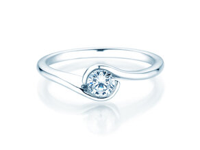 Verlobungsring Touch in 14K Weißgold mit Labordiamant 0,50ct E/VS