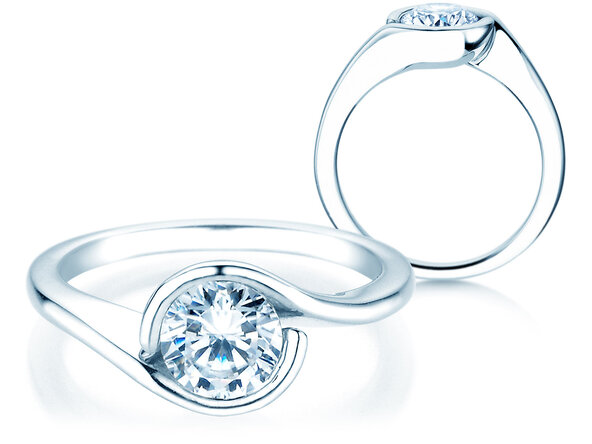 Verlobungsring Touch in 9K Weißgold mit Diamant 1,00ct H/SI