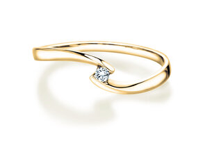 Verlobungsring Twist Petite in 14K Gelbgold mit Diamant 0,04ct G/SI
