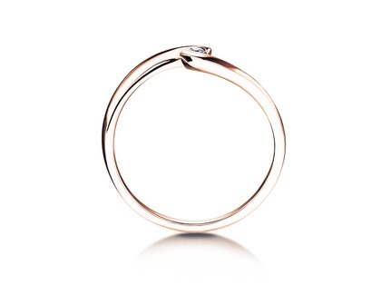Verlobungsring Twist Petite in 14K Roségold mit Diamant 0,04ct G/SI