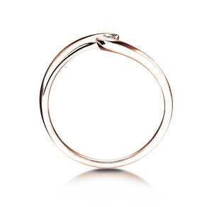 Verlobungsring Twist Petite in 14K Roségold mit Diamant 0,04ct G/SI