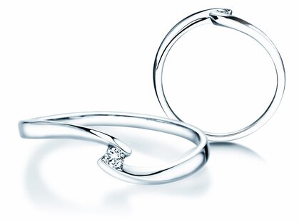Verlobungsring Twist Petite in 14K Weißgold mit Diamant 0,04ct G/SI