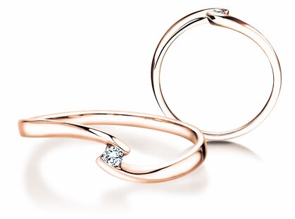 Verlobungsring Twist Petite in 14K Roségold mit Diamant 0,04ct