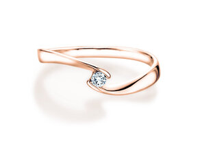 Verlobungsring Twist Petite in 14K Roségold mit Diamant 0,06ct G/SI