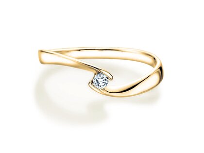 Verlobungsring Twist Petite in 14K Gelbgold mit Diamant 0,06ct G/SI