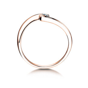 Verlobungsring Twist Petite in 14K Roségold mit Diamant 0,06ct G/SI