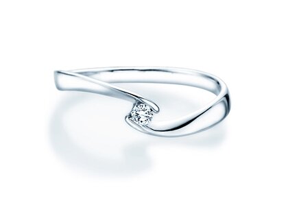 Verlobungsring Twist Petite in 14K Weißgold mit Diamant 0,06ct G/SI