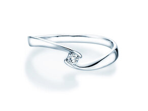 Verlobungsring Twist Petite in 14K Weißgold mit Diamant 0,06ct G/SI