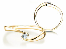 Verlobungsring Twist Petite in 14K Gelbgold mit Diamant 0,06ct G/SI