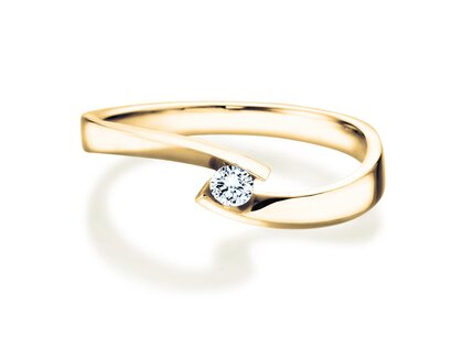 Verlobungsring Twist Petite in 14K Gelbgold mit Diamant 0,09ct G/SI
