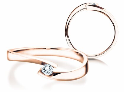 Verlobungsring Twist Petite in 14K Roségold mit Diamant 0,09ct G/SI