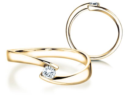 Verlobungsring Twist Petite in Gelbgold