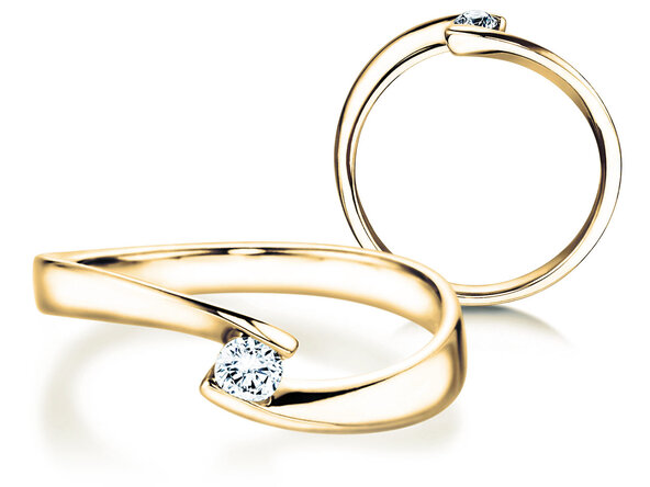 Verlobungsring Twist Petite in Gelbgold