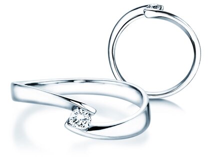 Verlobungsring Twist Petite in 14K Weißgold mit Diamant 0,13ct G/SI