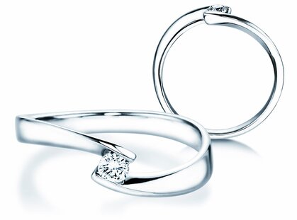 Verlobungsring Twist Petite in 14K Weißgold mit Diamant 0,13ct G/SI