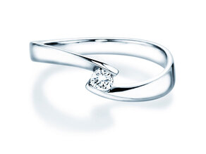 Verlobungsring Twist Petite in 14K Weißgold mit Diamant 0,13ct G/SI