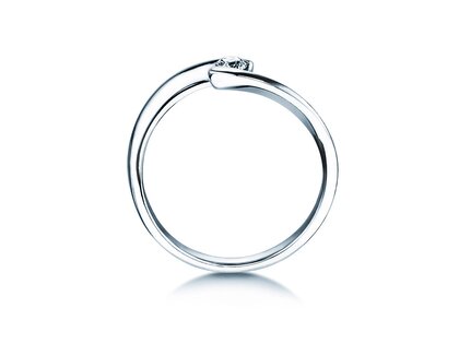 Verlobungsring Twist Petite in 14K Weißgold mit Diamant 0,13ct G/SI