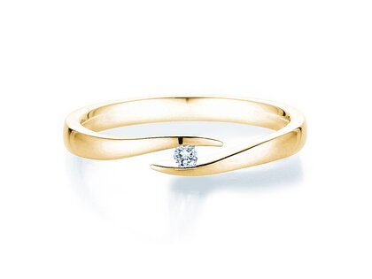 Verlobungsring Twist in 18K Gelbgold mit Diamant 0,03ct H/SI