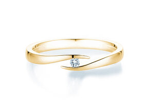 Verlobungsring Twist in 18K Gelbgold mit Diamant 0,03ct H/SI