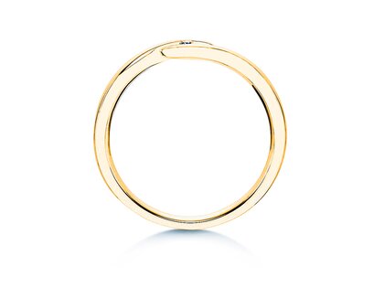 Verlobungsring Twist in 18K Gelbgold mit Diamant 0,03ct H/SI