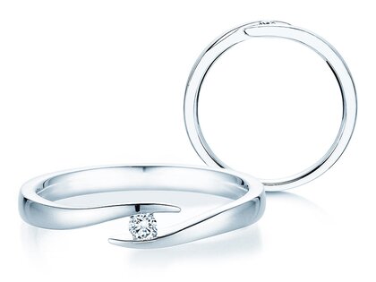Verlobungsring Twist in Silber 925/- mit Diamant 0,05ct H/SI