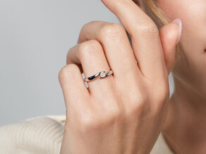 Verlobungsring Twist in Silber 925/- mit Diamant 0,10ct G/VS