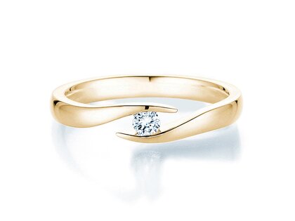 Verlobungsring Twist in 14K Gelbgold mit Diamant 0,15ct H/SI