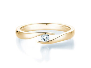 Verlobungsring Twist in 14K Gelbgold mit Diamant 0,15ct H/SI