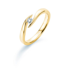 Verlobungsring Twist in 18K Gelbgold mit Diamant 0,10ct H/SI
