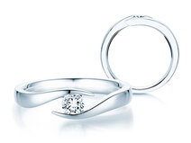 Verlobungsring Twist in Platin 950/- mit Diamant 0,25ct G/SI