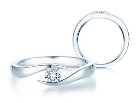 Verlobungsring Twist in Platin 950/- mit Diamant 0,25ct G/SI