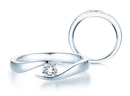 Verlobungsring Twist in Platin 950/- mit Diamant 0,25ct G/SI