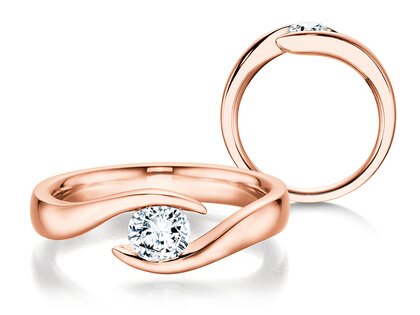 Verlobungsring Twist in 18K Roségold mit Diamant 0,40ct G/SI