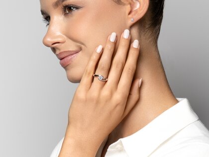 Verlobungsring Twist in Platin 950/- mit Diamant 0,50ct G/SI
