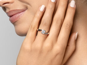 Verlobungsring Twist in Platin 950/- mit Diamant 0,50ct G/SI