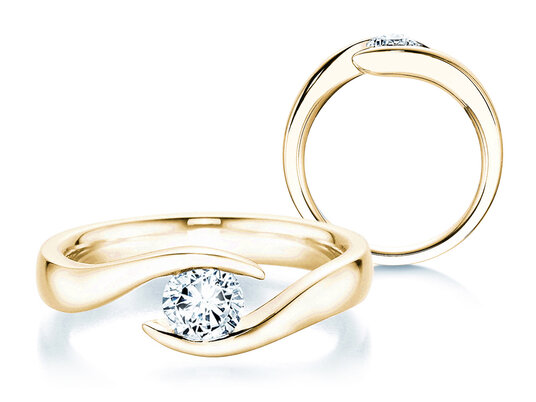 Verlobungsring Twist in 18K Gelbgold mit Diamant 0,50ct G/SI