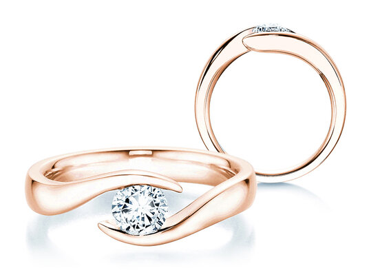 Verlobungsring Twist in 18K Roségold mit Diamant 0,50ct G/SI