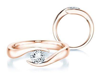 Verlobungsring Twist in 18K Roségold mit Diamant 0,50ct G/SI