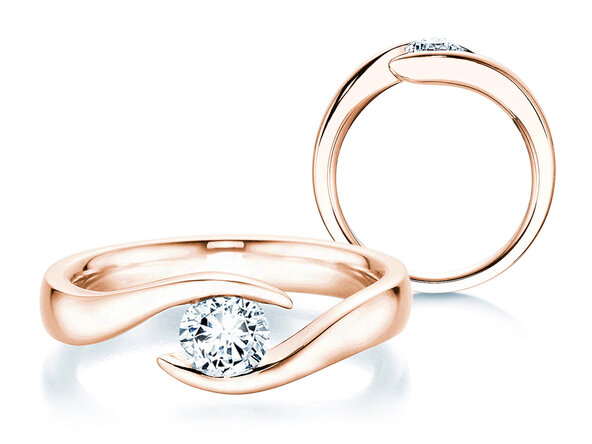 Verlobungsring Twist in 18K Roségold mit Diamant 0,50ct G/SI