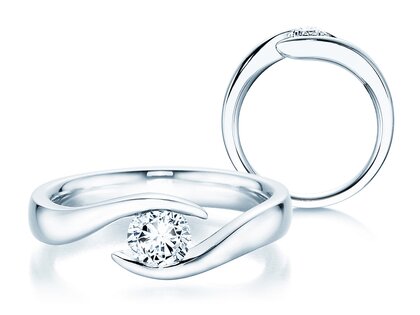Verlobungsring Twist in Platin 950/- mit Labordiamant 0,50ct E/VS