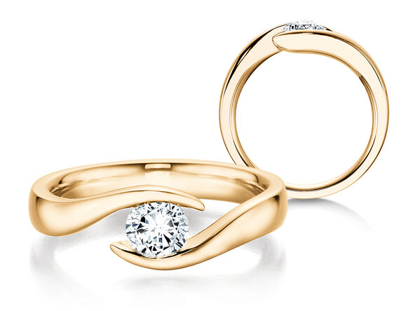 Verlobungsring Twist in 9K Gelbgold mit Diamant 1,00ct H/SI