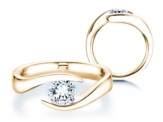 Verlobungsring Twist in 14K Gelbgold mit Diamant 1,00ct H/SI