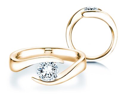 Verlobungsring Twist in 14K Gelbgold mit Diamant 1,00ct H/SI