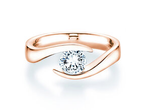 Verlobungsring Twist in 9K Roségold mit Diamant 1,00ct H/SI